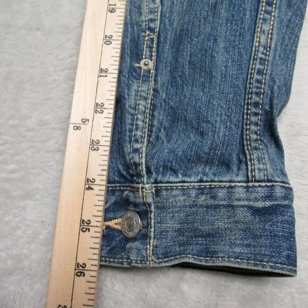 Y2K Levis Denim Jacket Mens Medium Cotton Medium Wash Pockets‎ Button Trucker